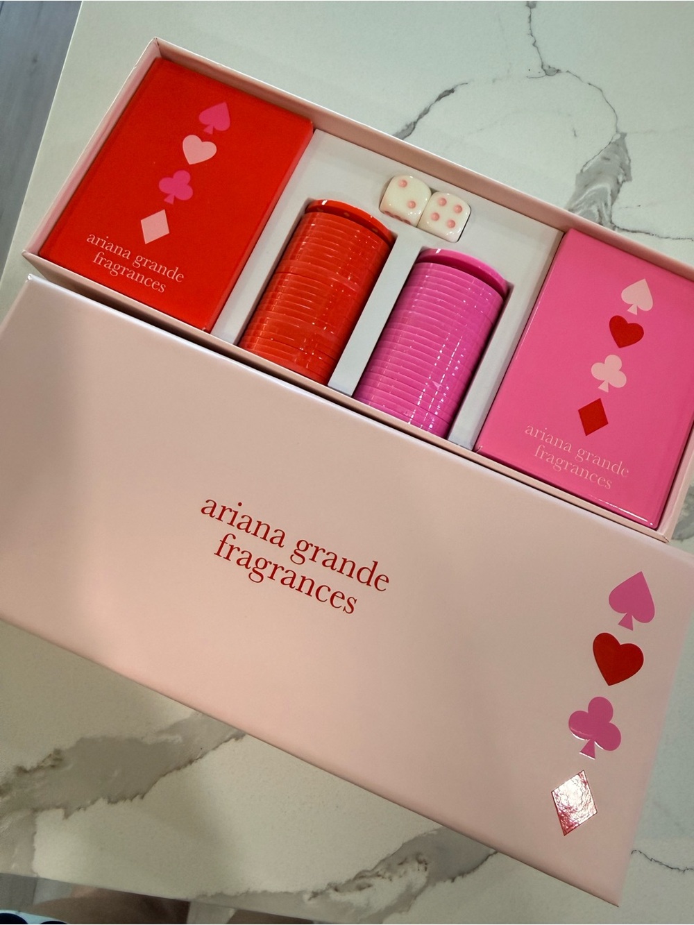 Ariana Grande Fragrances Limited Edition Poker Set – Cards, Chips & Dice